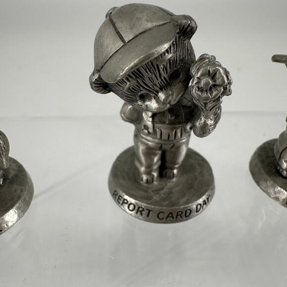 Vintage Avon Benjamin J. Bearington Fine Pewter Figurine Set 4 with Boxes & Bags - Picture 6 of 10